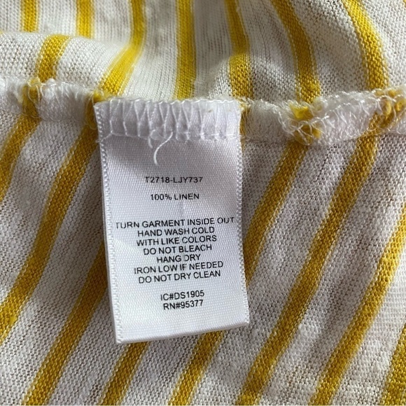 ANTHROPOLOGIE Sanctuary Striped Linen Tank White & Yellow Size XS - Picture 4 of 4